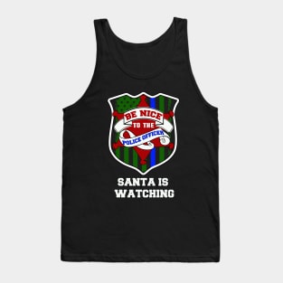 police officer thin blue line christmas gift Tank Top